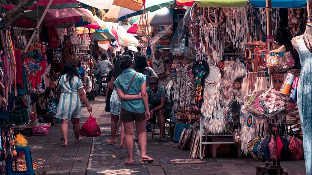 Shop for local artwork at Sukawati Market